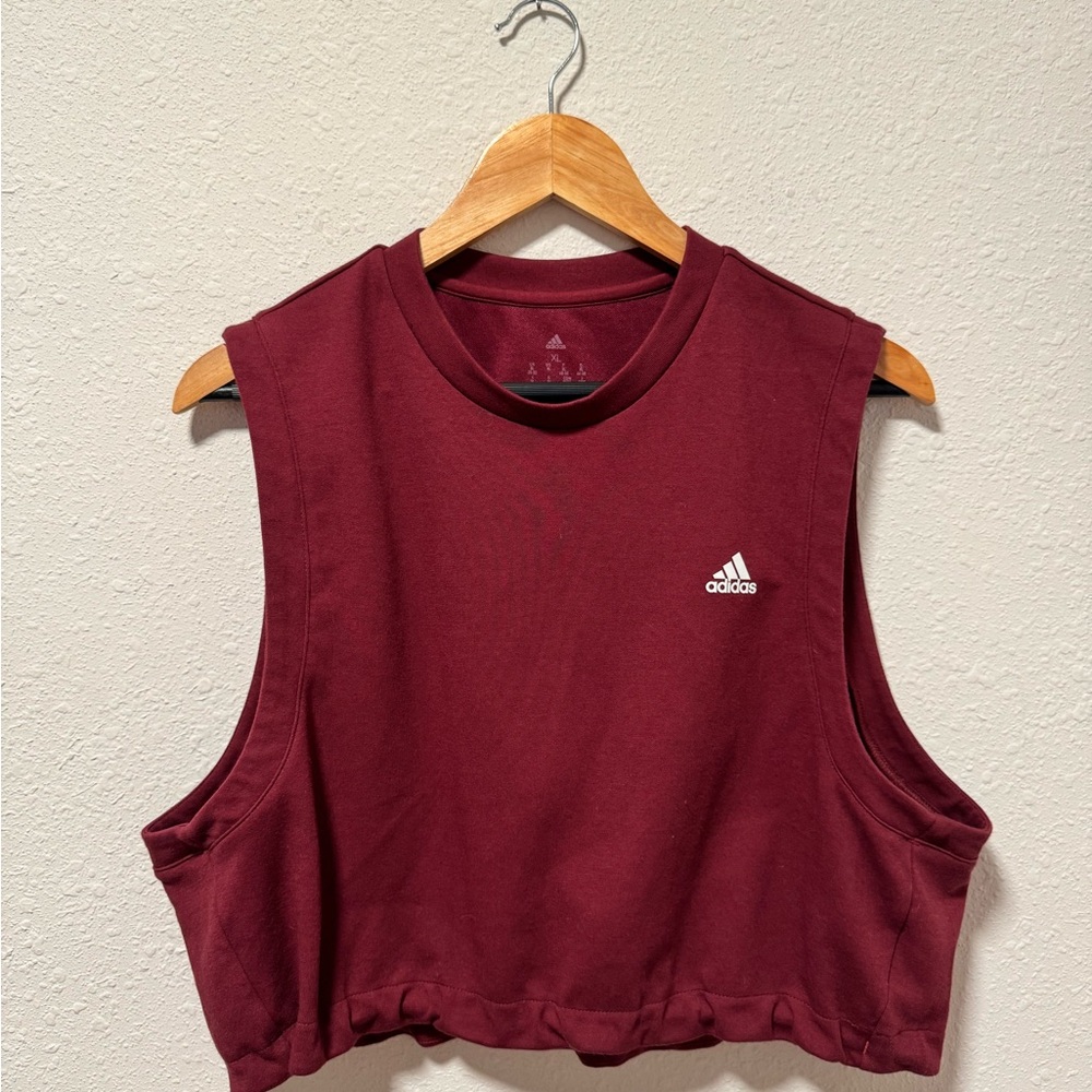 Adidas Women's Maroon Crop Tank